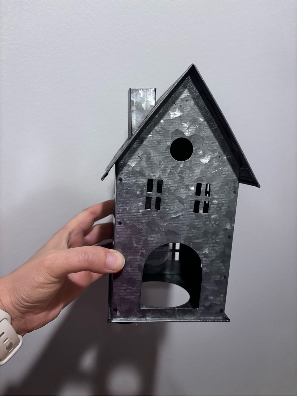 Pottery Barn Galvanized Metal House Wall Decor - Silver/Black
